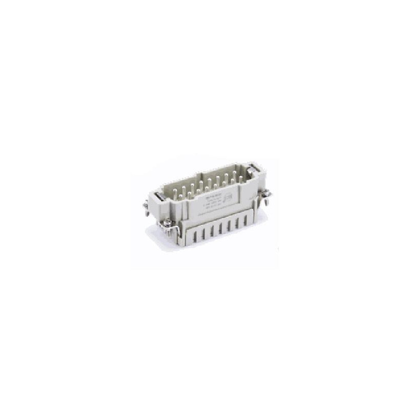 Insert HVES, Raccordement à ressort, mâle, 12 pin, 16A, Polycarbonate, 24B|48B 